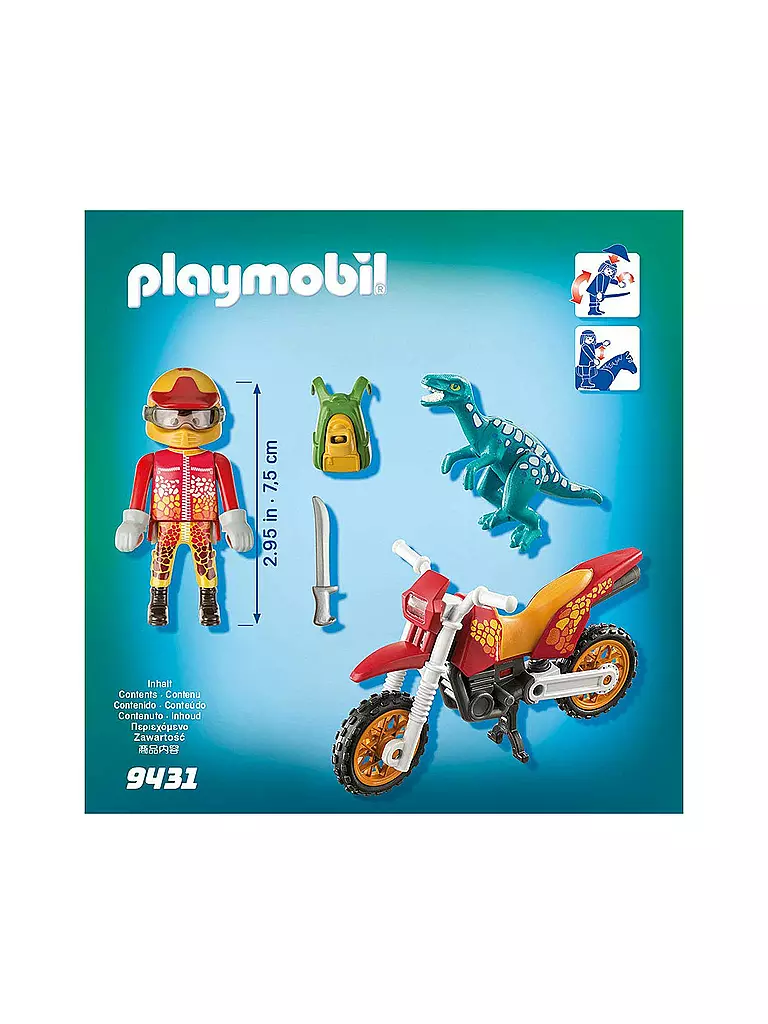 PLAYMOBIL Motocross Bike mit Raptor 9431 transparent